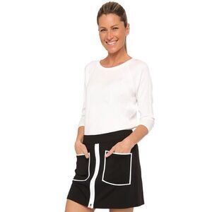 Belyn Key Pocket Zip Skort Navy Mod Retro Athletic Sporty Preppy Golf Lux New XS